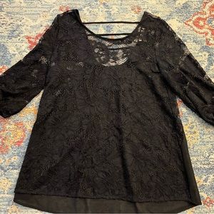 Lelis sheer black lace top